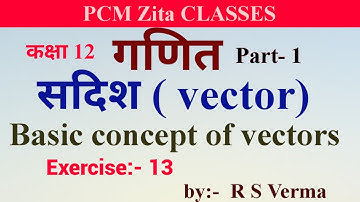 RBSE 12 CLASS MATHS, सदिश(vector) CHAPTER-13, Basic concept of vector, Type of vectors, By R S Verma