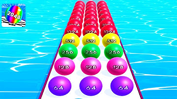 Faster Run 2048 - Ball game 3D ! All Levels Gameplay Part 72 android,ios