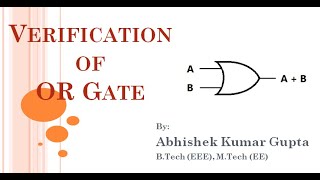Verification of OR Gate on Virtual Lab