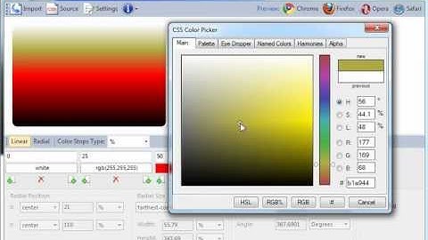 Visual CSS Gradient Generator - Demonstration of main features