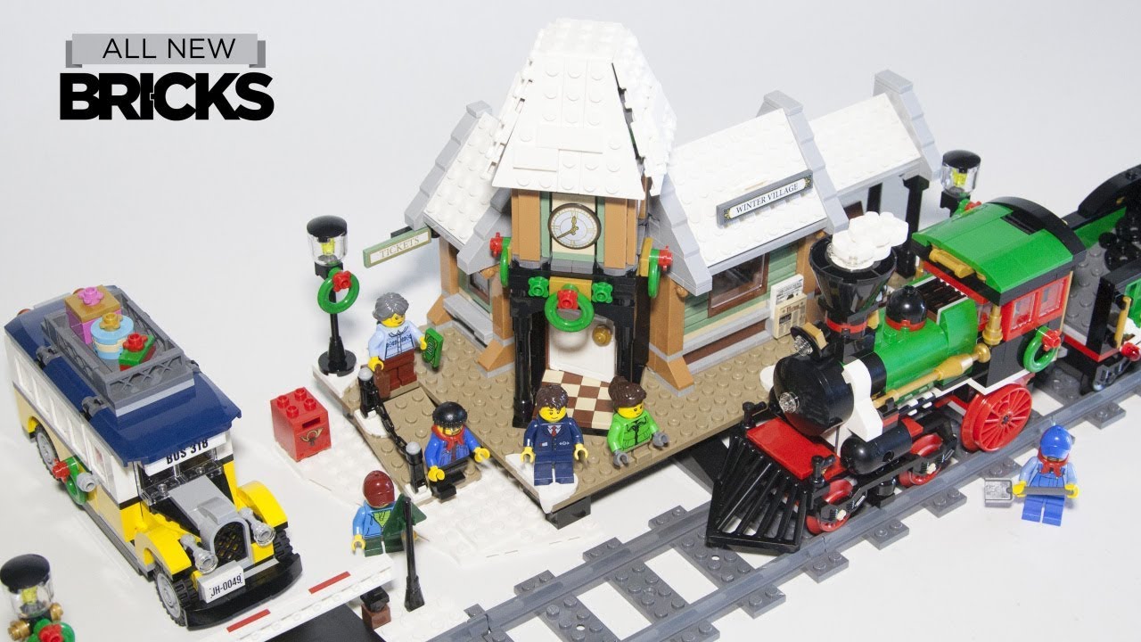 brydning Glatte Ledig Lego Creator Winter Train Station with Winter Holiday Train Speed Build -  YouTube