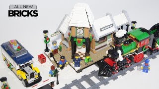 Lego Creator Winter Train Station with Winter Holiday Train Speed Build