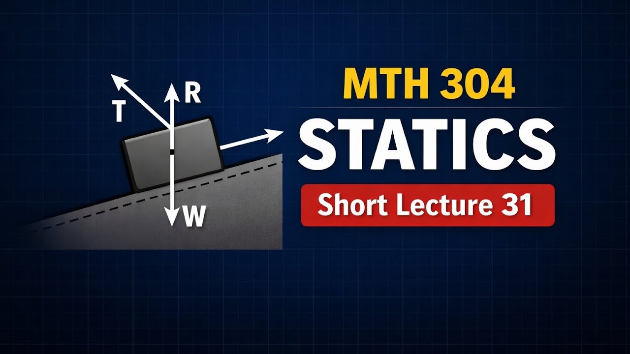 Mth304 Statics Short Lecture 31 