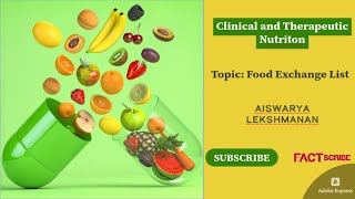 Food Exchange list | Clinical and Therapeutic Nutrition EP-1 | Factscribe