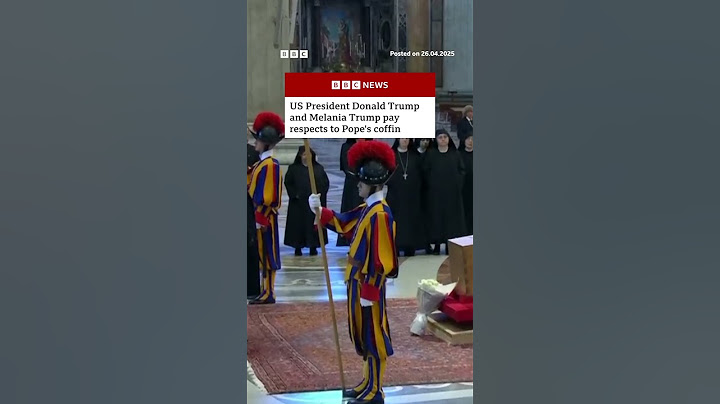 President Trump and wife Melania pay respects at Pope Francis' coffin. #Pope #PopeFrancis #BBCNews