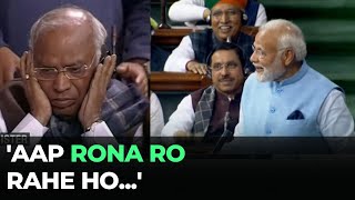 PM Modi Mocks Mallikarjun Kharge In Parliament Speech, BJP Leaders Left In Splits