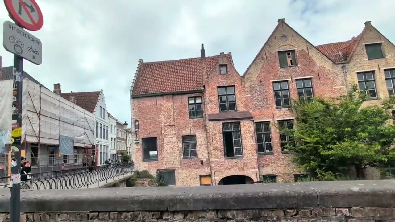 Driving through Downtown Bruges
