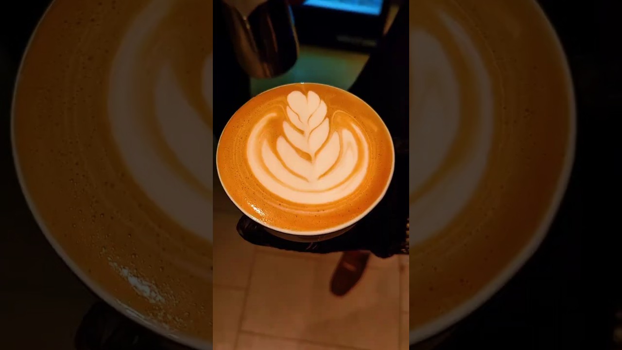 Latte Art 🌷 Tulip Art Magic_ Winter Coffee | Satisfying Coffee Short