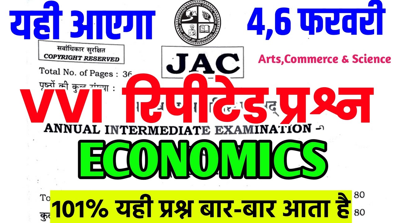 4,6 Feb का वायरल प्रश्न | Class 12 Economics All VVI MCQ Exam 2026 | Economics VVI objective 2026