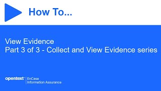 How to view evidence | OpenText EnCase Information Assurance