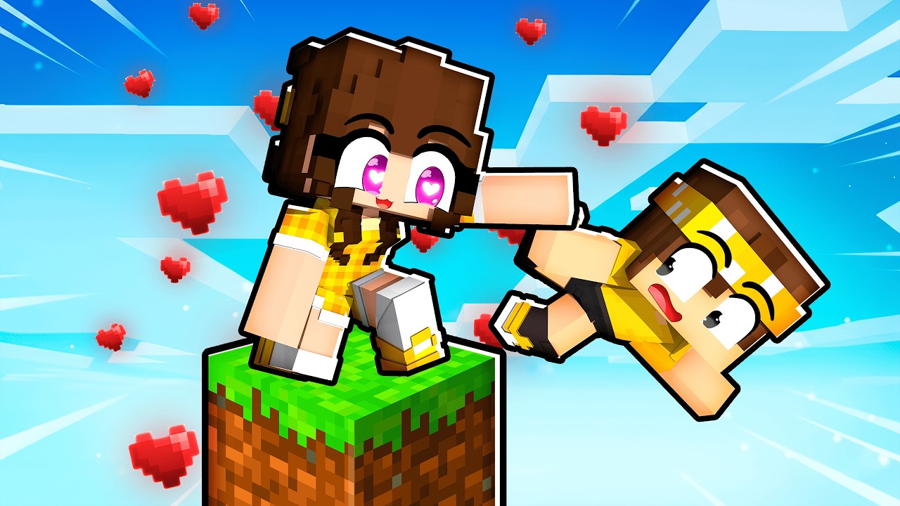 PRESO em APENAS UM BLOCO com a MINHA BEBÊ CRUSH no Minecraft