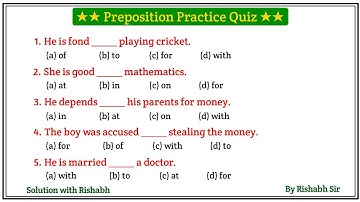 Preposition objective questions | Preposition in english grammar | Prepositions practice exercises