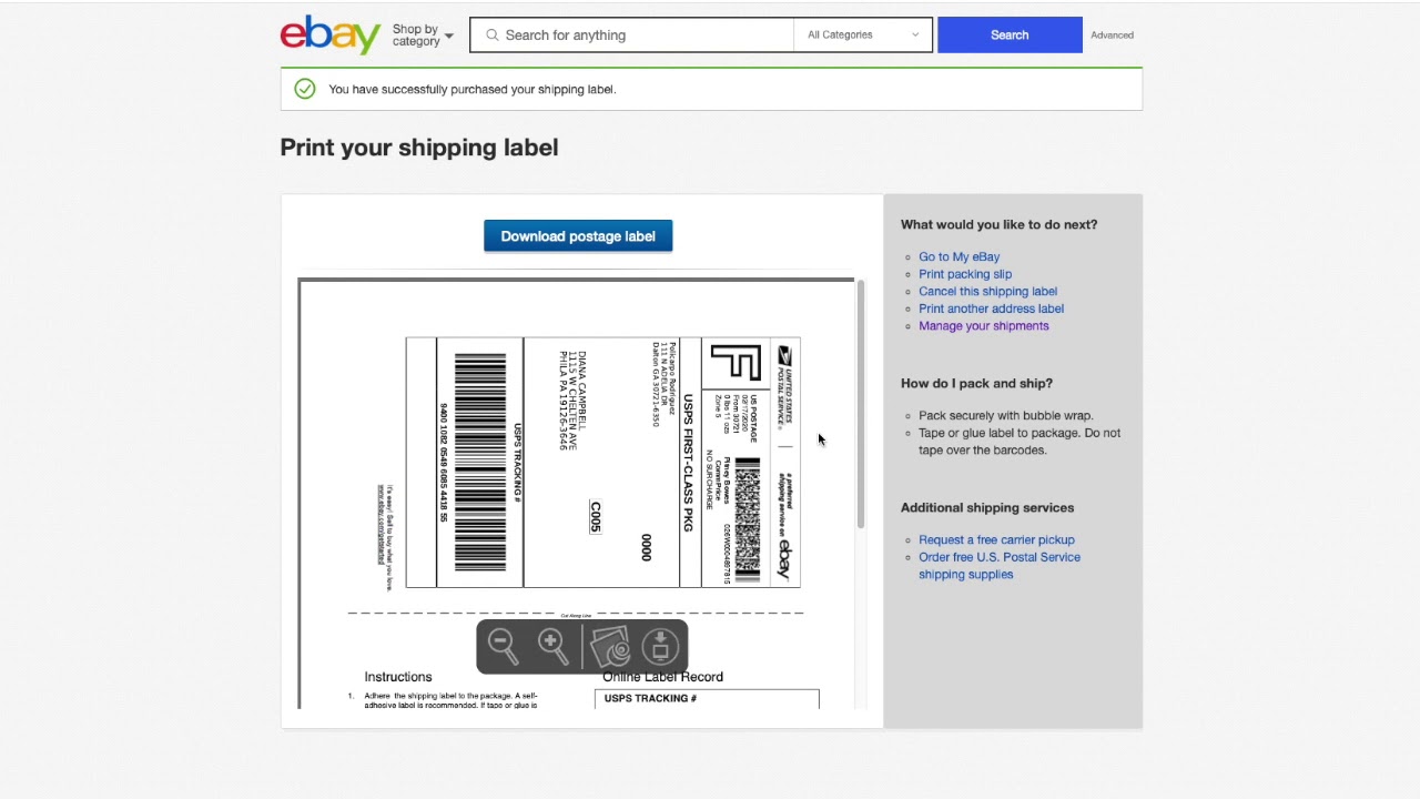 Reprint Label Ebay Como reprintear la label del envio que usted ya pago por eBay? - YouTube