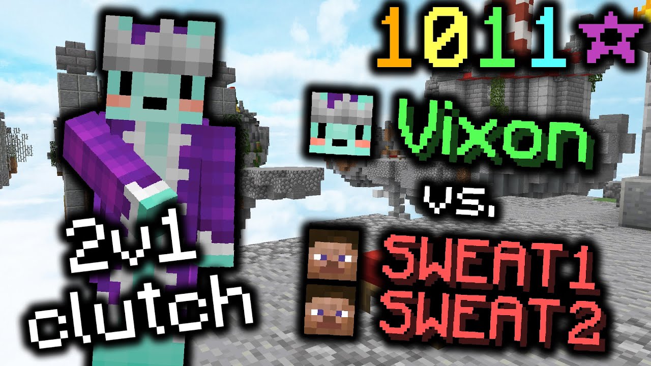 2v1 SOLO QUEUE CLUTCH vs SWEATS (bedwars)