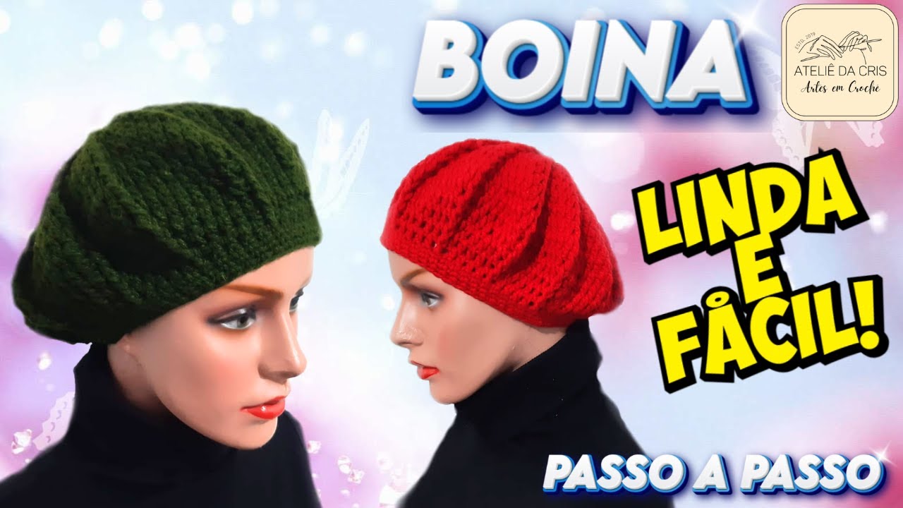 ✅ BOINA DE CROCHÊ - ADULTO   |   COM DICAS PARA OUTROS TAMANHOS - LINDA E FÁCIL - PASSO A PASSO