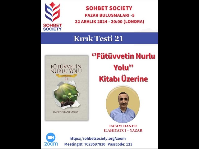 Sohbet Society Pazar Buluşmaları - 5 ‘’Fütüvvetin Nurlu Yolu’’ Kitabı Üzerine
