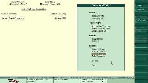 Stock summary report in tally || How to print stock summary report in tally || Stock Summary report