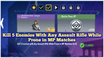 Call Of Duty Mobile Kill 5 Enemies With Any Assault Rifle While Prone in MP Matches Task Complete