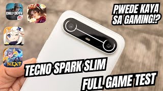 TECNO SPARK SLIM FULL GAME TEST: SLIM PHONE NA MALAKAS SA GAMING?!