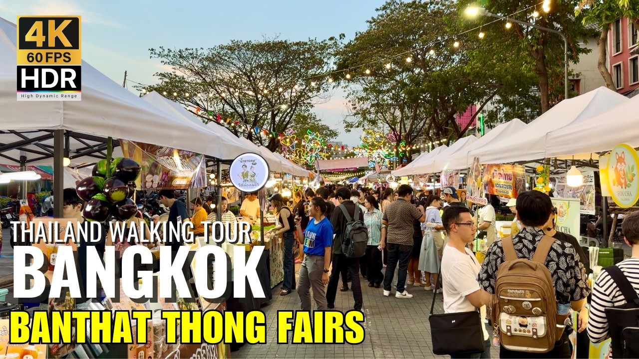 🎡 Banthat Thong Fairs: Bangkok’s Street Food & Shopping Event! | Thailand[4K HDR]