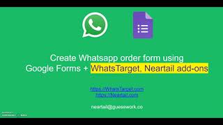 Create WhatsApp Grocery Order Form using Google Forms | Take orders via WhatsApp