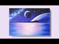 Easy moon acrylic painting tutorial for beginners  easy galaxy painting idea for beginner 43