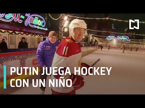 Vladimir Putin juega hockey para cumplir deseo a niño - Las Noticias