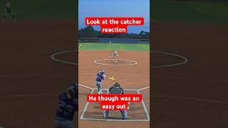 Look at the catcher’s reaction priceless!!