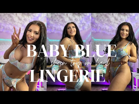 Baby Blue Lingerie Try On | #sheinhaul