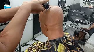 🌿wasi.. headshave baby girl sleeping haircut. Fast Hair Cutting With Barber Old SHAMS HAIR 🌿🪒😭 ASMR