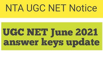 UGC NET answer key 2021. NTA Notice। educational News and updates