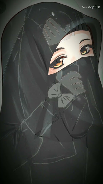 Anime Hijab colour black wear niqab and purdah♥️