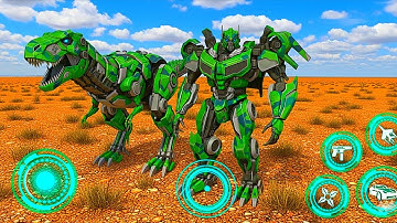 Green Robot Multiple Transformers Dino Car Jet Robot Part 10 - Android Gameplay