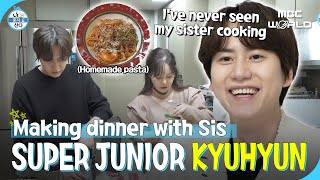 [C.C.] KYUHYUN cooking for his nephews with his loving sister #SUPERJUNIOR #KYUHYUN