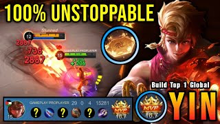 29 Kills No Mercy!! Monster Yin 100% Unstoppable Build  Build Top 1 Global Yin ~ MLBB