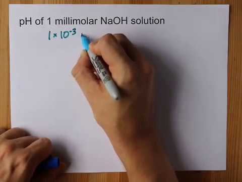 What is the pH of 1 millimolar NaOH?