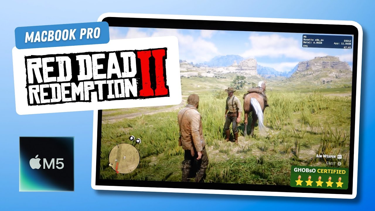 Red Dead Redemption 2 — Тест производительности MacBook Pro M5 (14 дюймов | 16 ГБ) FPS