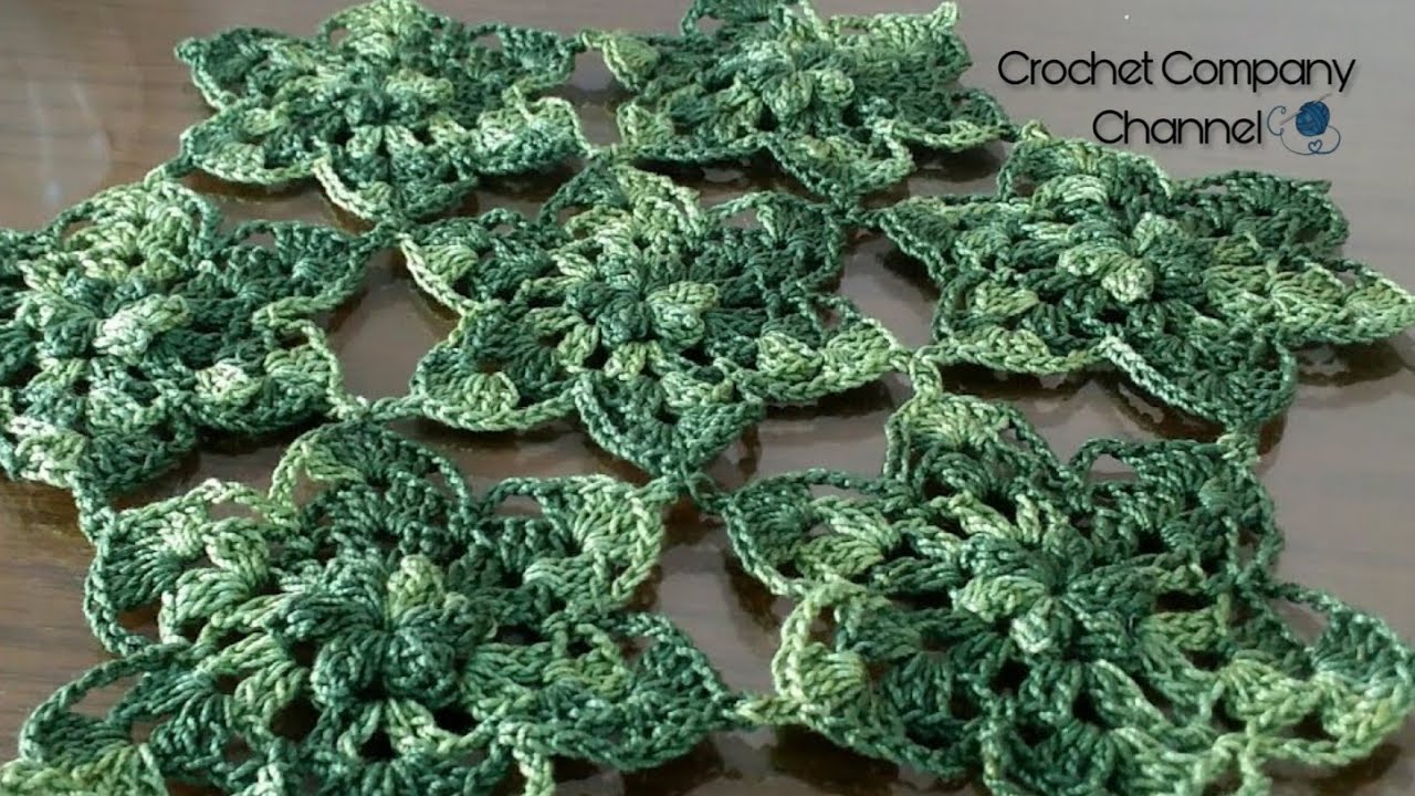 مفرش كروشيه سهل و بسيط وحدات مع طريقه التشبيك _ How to Crochet easy doily