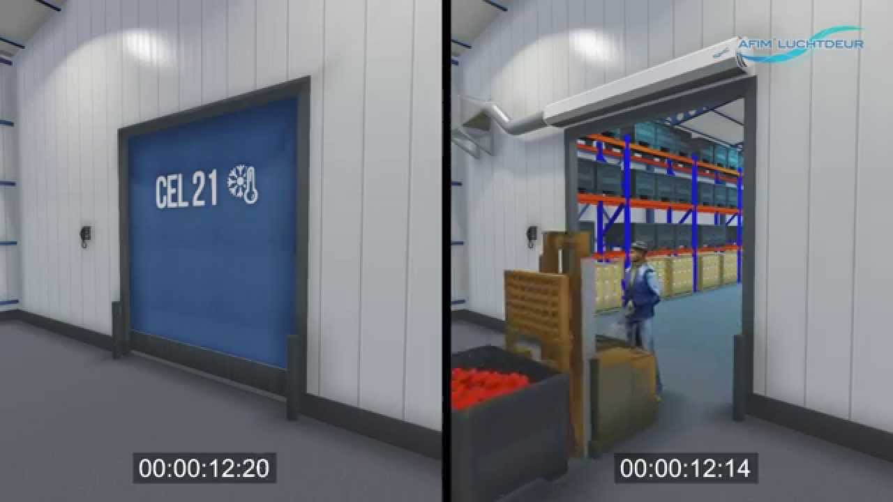 AFIM® Luchtdeur, de voordelen, werking en toepassing (industrie koelcel / vriescel luchtgordijn)