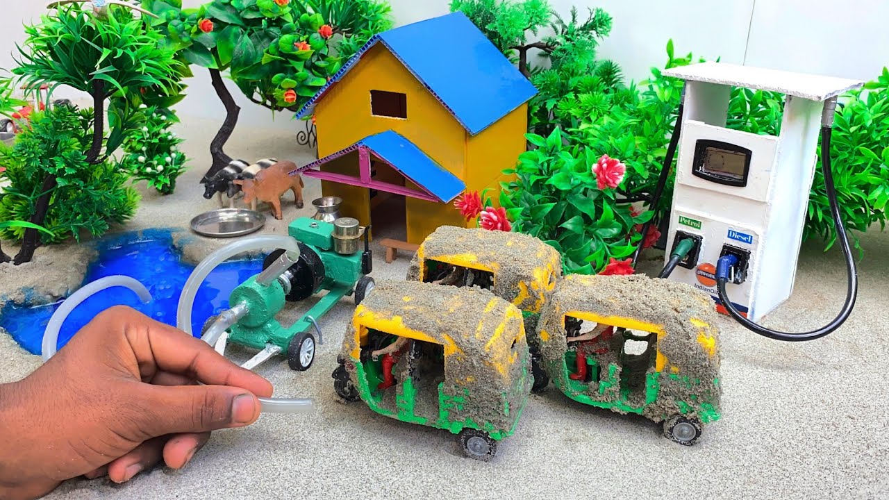 How to make Diesel engine with washing diy tractor science project