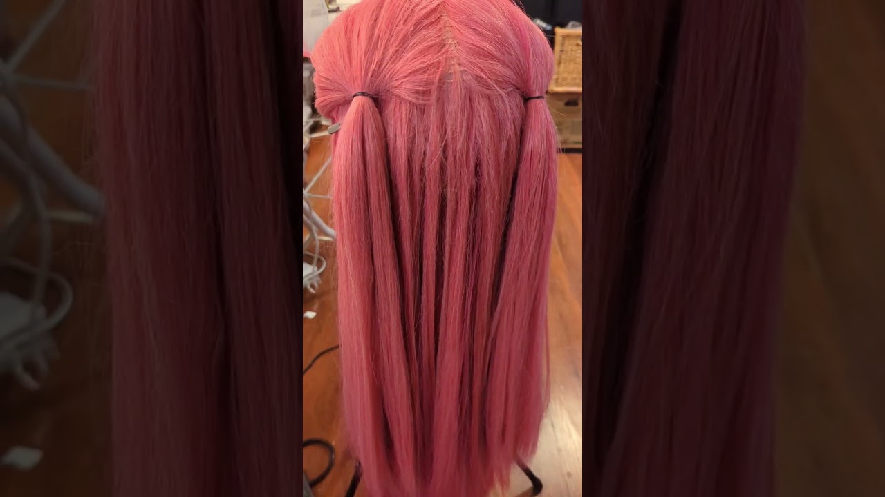 Making Mira's wig from Kpop Demon Hunters #cosplay #diycosplay #wigs #shorts