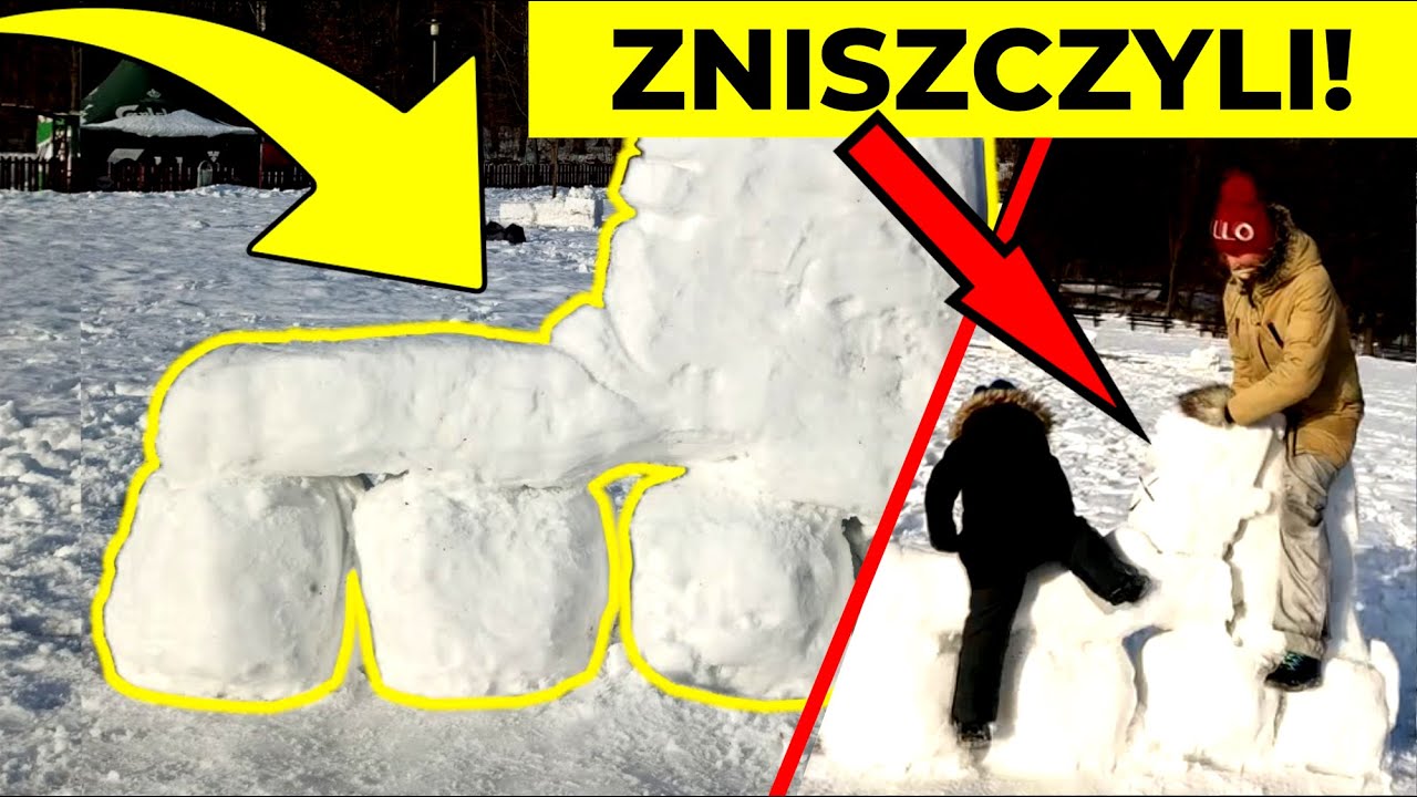 BUDUJEMY WIELKĄ ROLKĘ ZE ŚNIEGU + RODZINNA WOJNA NA ŚNIEŻKI