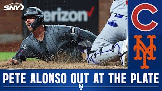 Pete Alonso thrown out at the plate to end Mets controversial 1-0 loss to the Cubs | SNY