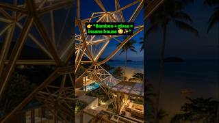 Modern Glass Bamboo House 🏡✨ | AI Timelapse Build #shorts #modernhouse #bamboo #glasshouse #ai
