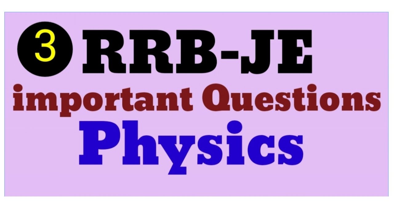 Rrb Je General Science YouTube Rrb je general science youtube