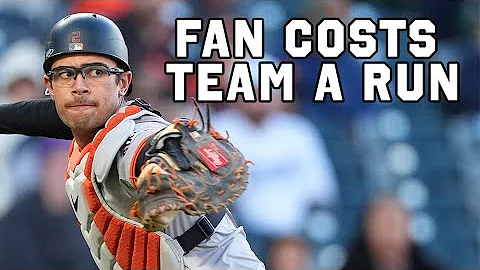 Run scores because of fan interference, a breakdown