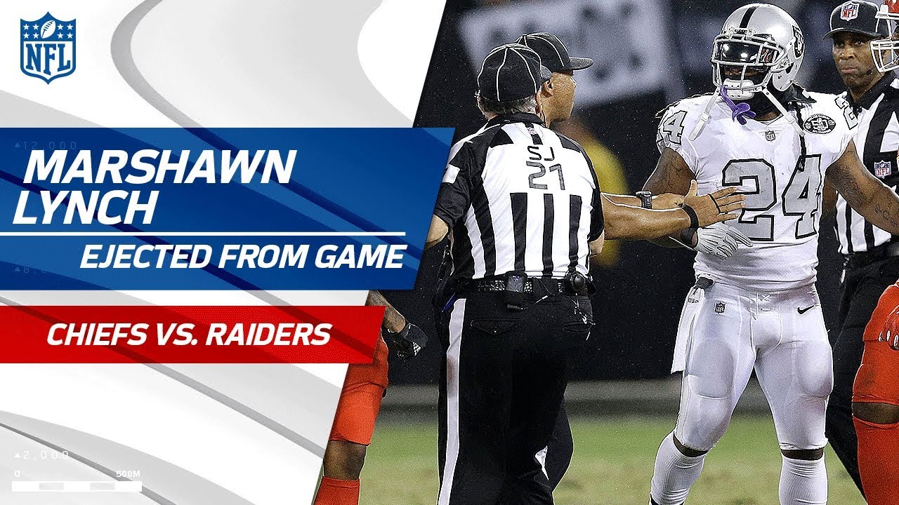 Raiders' Marshawn Lynch ejected from game against Chiefs for shoving official