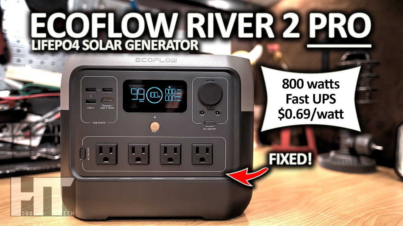 EcoFlow River 2 PRO 800w LiFePo4 UPS Power Station Solar Generator Review 