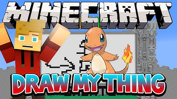 Draw My Thing - Charmander! Minecraft Mini-Game w/Preston & Nooch