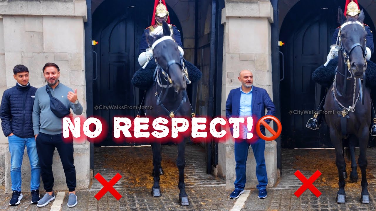 Entitled Tourists PUSH BOUNDARIES at Horse Guards | King’s Guard Stayed Ice Cold!